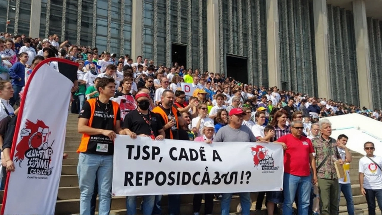 TJ-SP enfrenta greve em Santos: servidores protestam por 25% de reajuste salarial